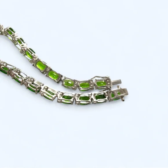 DK925 Stainless steel Emerald Green Tennis Bracelet